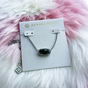Kendra Scott Silver ELISA Black glass necklace